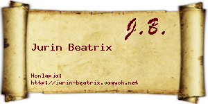 Jurin Beatrix névjegykártya